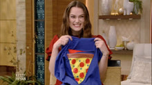 Load image into Gallery viewer, Keira Knightley excitedly receiving the Pizza Pocket Hoodie on ABC Show Kelly and Ryan